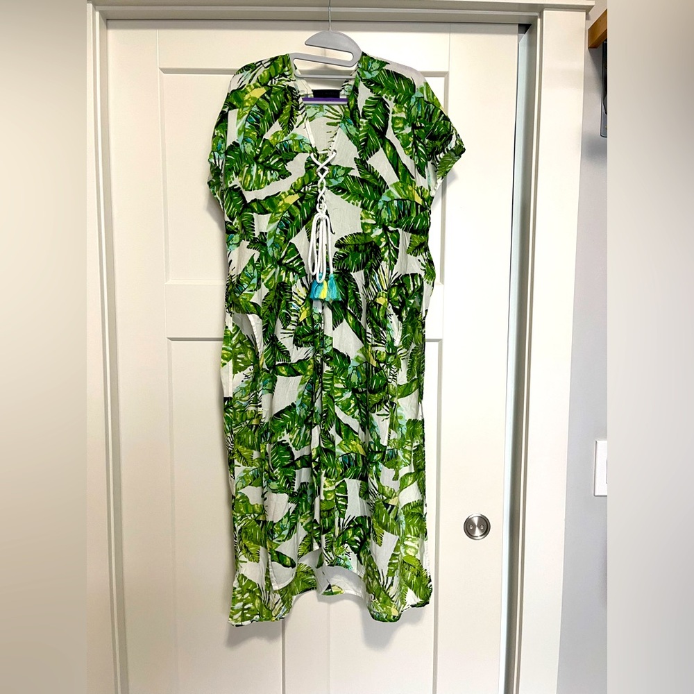 Leafy Green Tropical Cover Up